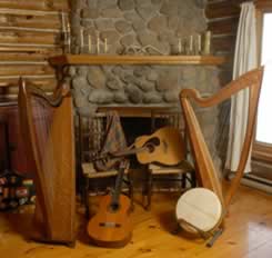 Instruments in front of the hearth