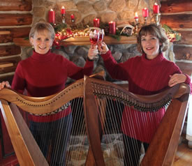 Janine and Susan with their harps