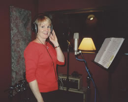 Janine in the recording studio
